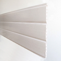 White PVC hollow soffit board available from Green & Son